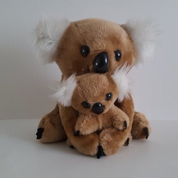 Koala Bear Mother and Joey Plush Stuffed Animal Vintage '70's - Picture 12 of 13